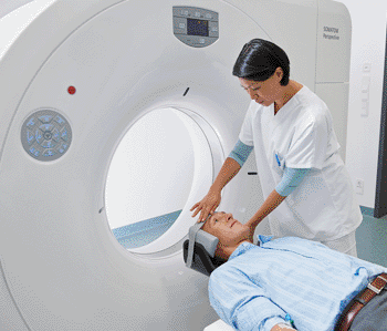 Image: The Somatom Perspective CT scanner (Photo courtesy of Siemens Healthcare).